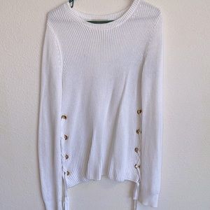 Michael Kors Cable Knit White Tunic Sweater